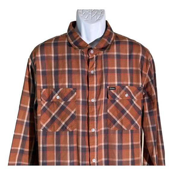 BRIXTON Men's Long Sleeve Button Down Gold Brown Shirt XL - Picture 2 of 6
